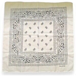 White & Black Bandana 21” x 22” Scarve Scarf